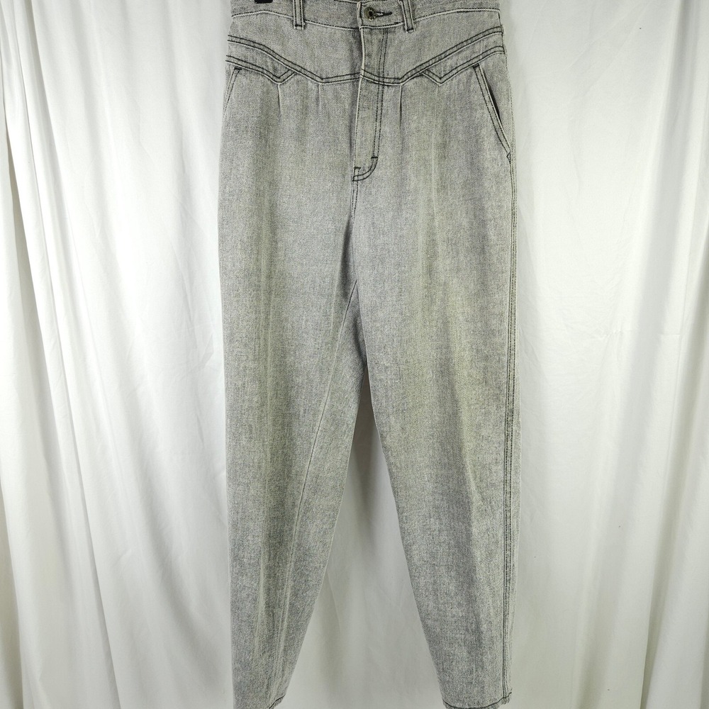 VTG‎ Gitano Gray High Rise 100% Cotton Mom Jeans Women's 12 28x28.5